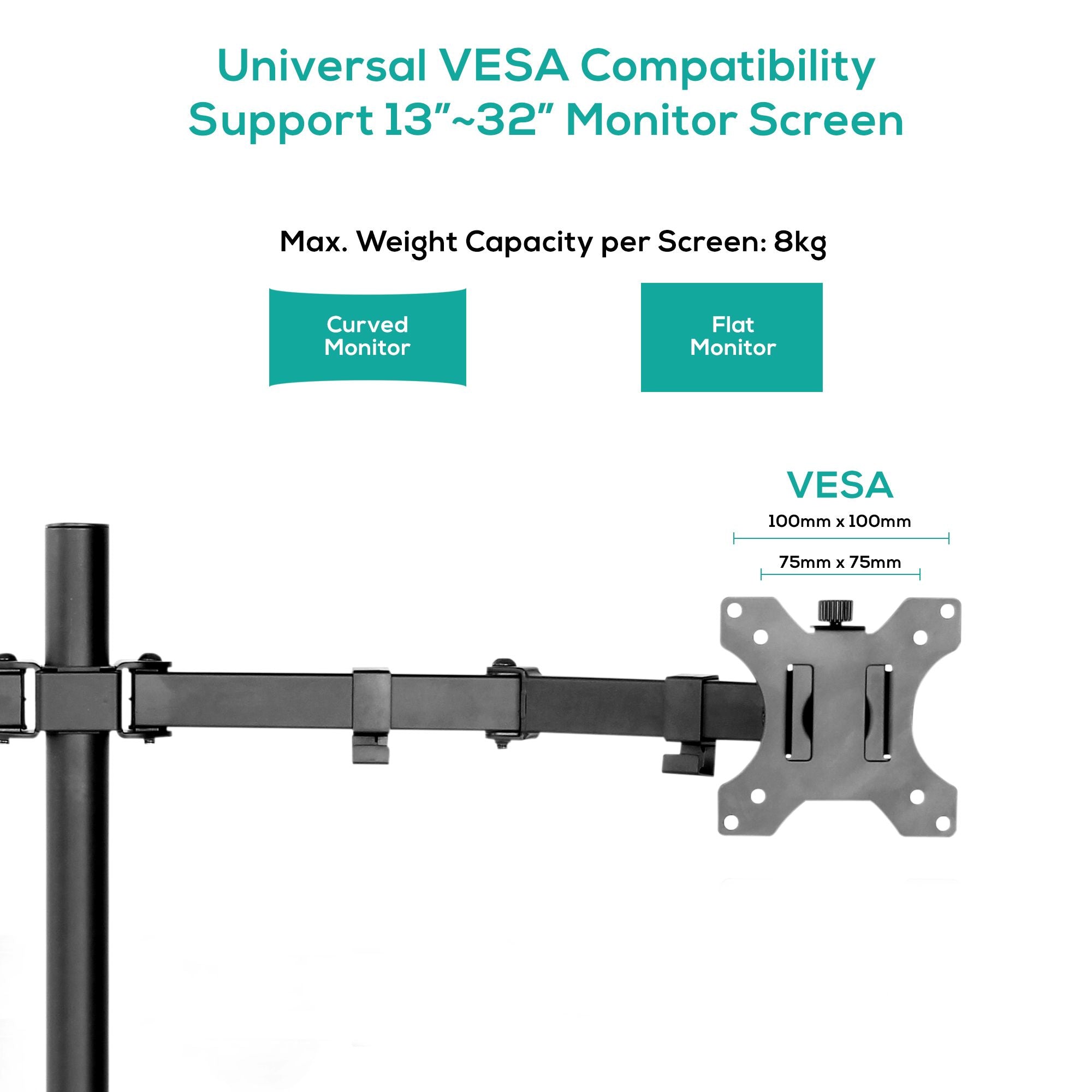 mbeat ErgoLife Dual Monitor Arm | Ergonomic VESA Desk Mount 