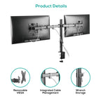mbeat ErgoLife Dual Monitor Arm | Ergonomic VESA Desk Mount 