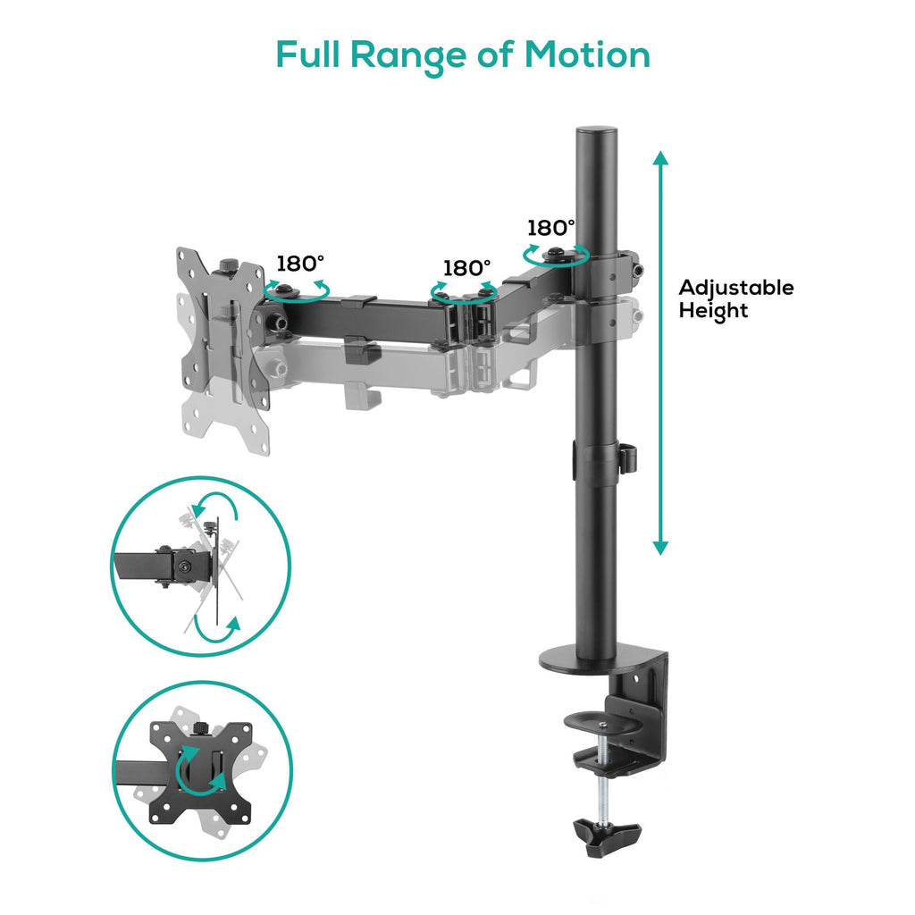mbeat activiva ErgoLife Single Monitor Arm | Adjustable Desk Mount MBEAT