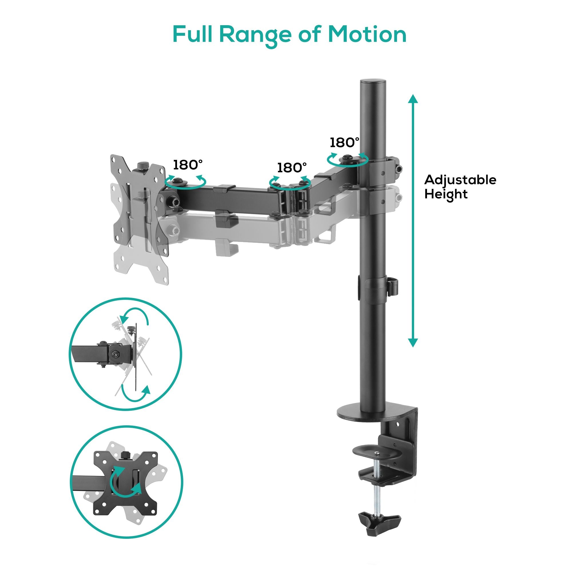 mbeat activiva ErgoLife Single Monitor Arm | Adjustable Desk Mount MBEAT