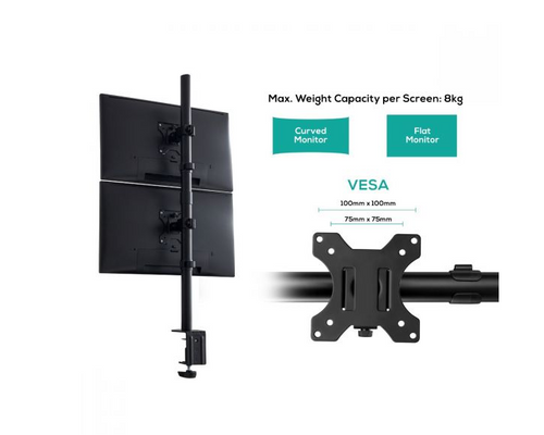 Activiva Dual Monitor Arm - Ergonomic Vertical Desk Mount for Two Screens MBEAT