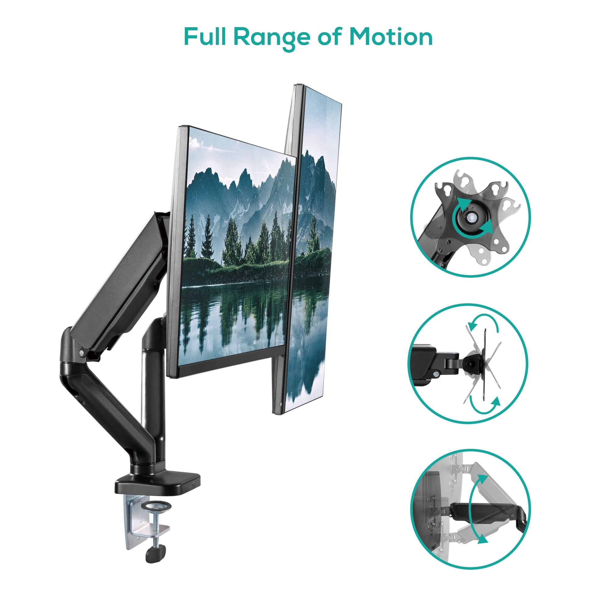 mbeat activiva ErgoLife Dual Gas Spring Monitor Arm with Cable Management 