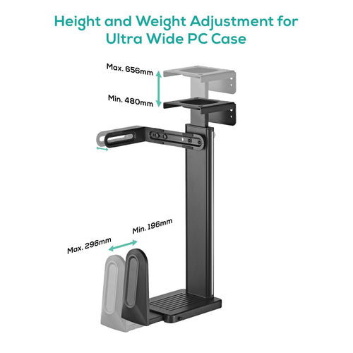 activiva Adjustable Under-Desk & Wall PC Mount | Gaming & Desktop PC Holder MBEAT
