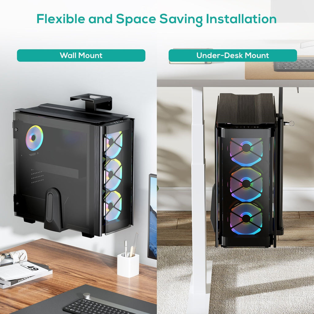 activiva Adjustable Under-Desk & Wall PC Mount | Gaming & Desktop PC Holder MBEAT