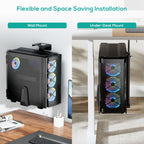 activiva Adjustable Under-Desk & Wall PC Mount | Gaming & Desktop PC Holder MBEAT