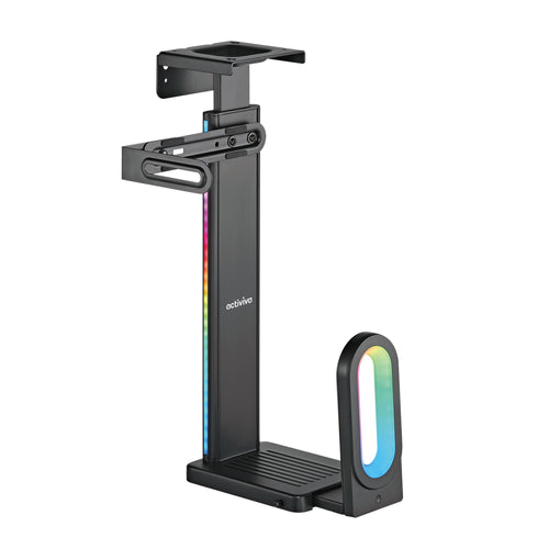 activiva RGB Ultra-Wide Adjustable Gaming PC Mount - Under Desk & Wall MBEAT