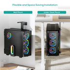 activiva RGB Ultra-Wide Adjustable Gaming PC Mount - Under Desk & Wall MBEAT