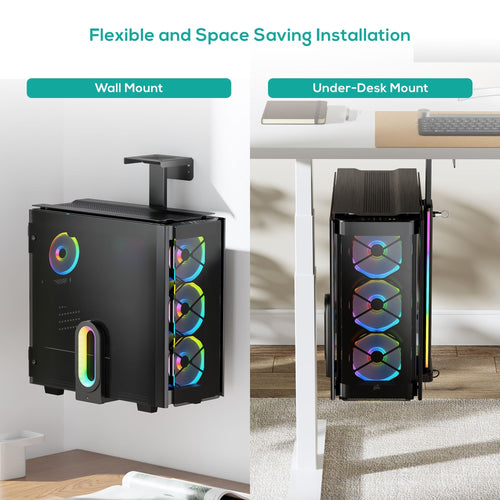 activiva RGB Ultra-Wide Adjustable Gaming PC Mount - Under Desk & Wall MBEAT
