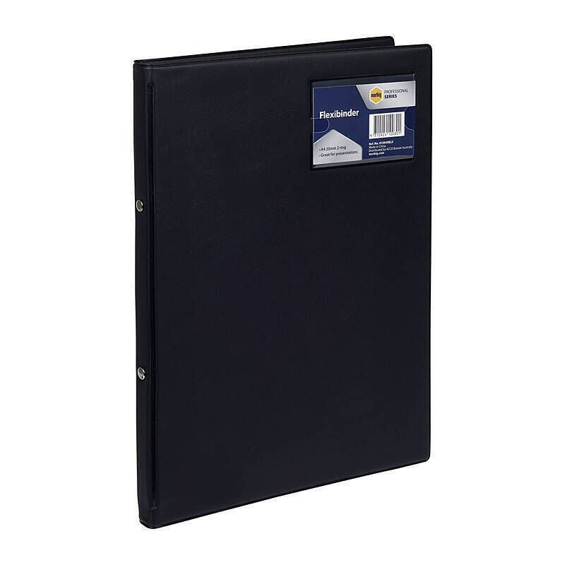 Marbig Flexibinder A4 - 20mm Black Ring Binder Marbig