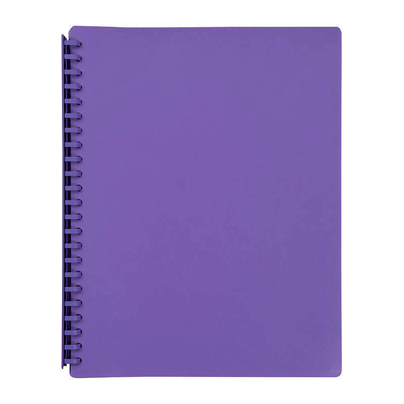 Marbig A4 Refillable Display Book - 20 Pockets, Purple Marbig