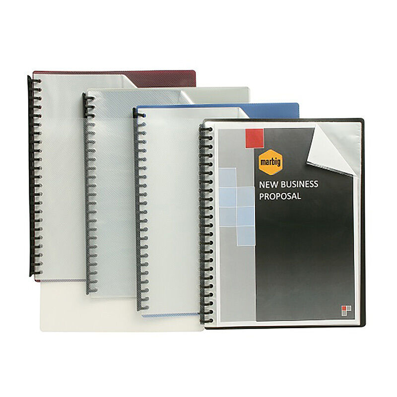 Marbig Refillable Display Book 20 Clear Pockets - Green Marbig