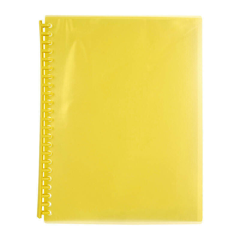 Marbig Refillable Display Book - 20 Pockets, Transparent Yellow Marbig