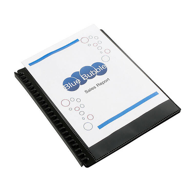 Marbig Refillable A4 Display Book, 20 Pockets, Black Insert Cover Marbig