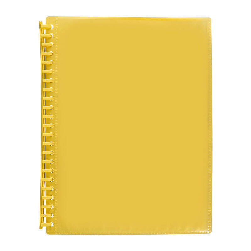 Marbig Clearview Refillable Display Book, 20 Pockets, Yellow Marbig