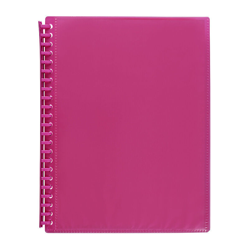 Marbig Clearview Pink Refillable 20-Pocket Display Book Marbig
