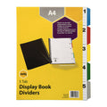 Marbig A4 5 Tab Multi-Colour Plastic Dividers Marbig