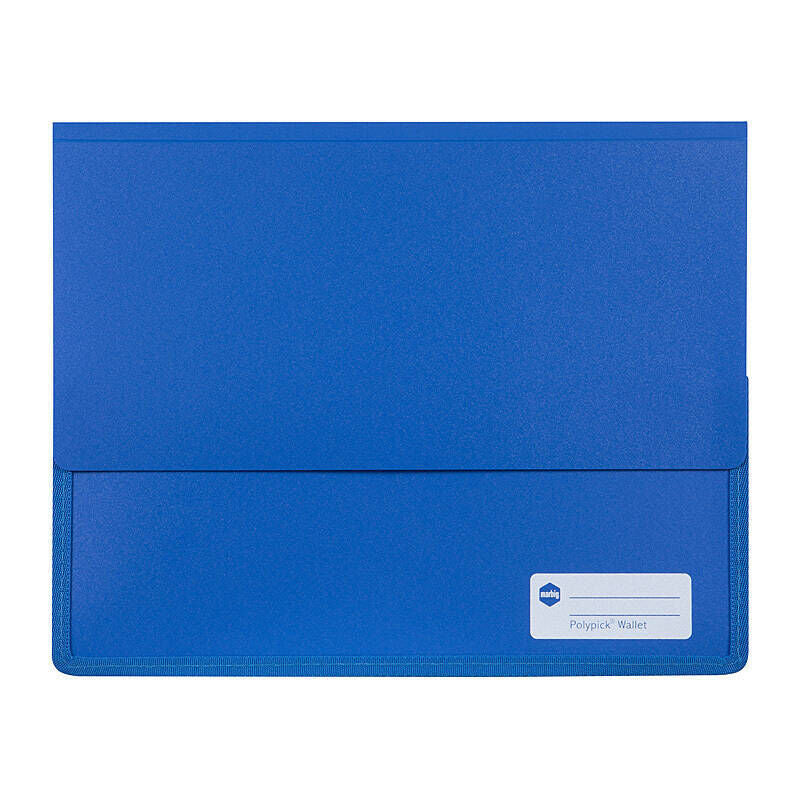 Marbig A4 Heavy Duty Blue Document Wallet - Durable File Holder Marbig