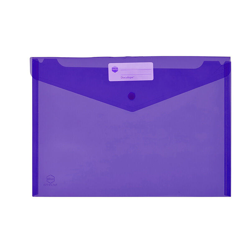 Marbig Doculope A4 Document Wallet - Purple Marbig