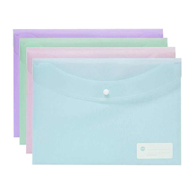 MBG A4 Pastel Document Wallets | 12 Pack File Holders 