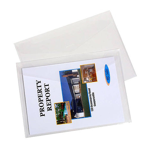 A4 Clear Compact Document Wallets - Box of 40 (10x 4-Pack) 