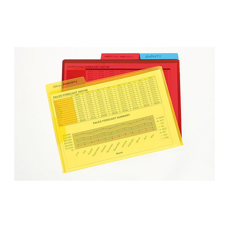 Marbig A4 Letter Files - Secure Flap & Tab (3 Pack) Marbig