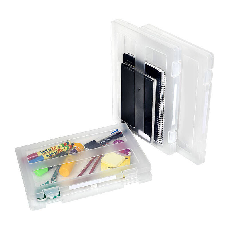 Marbig A4 Clear Plastic File Case - Secure Document Holder Marbig