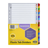 Marbig A-Z Reinforced Colour Tab Dividers A4