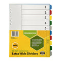 Marbig A4 10 Tab Plastic Extra Wide Dividers Marbig