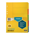 Marbig A4 5 Tab Manilla Dividers - Bright Colours Marbig
