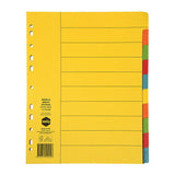 Marbig A4 XWide Manilla 10 Tab Dividers - Easy Document Organiser