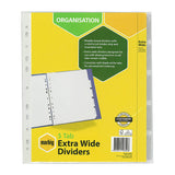 Marbig A4 5 Tab Extra Wide White Insertable Dividers