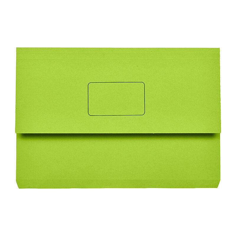 Marbig Slimpick Foolscap Document Wallet - Green File Organiser Marbig