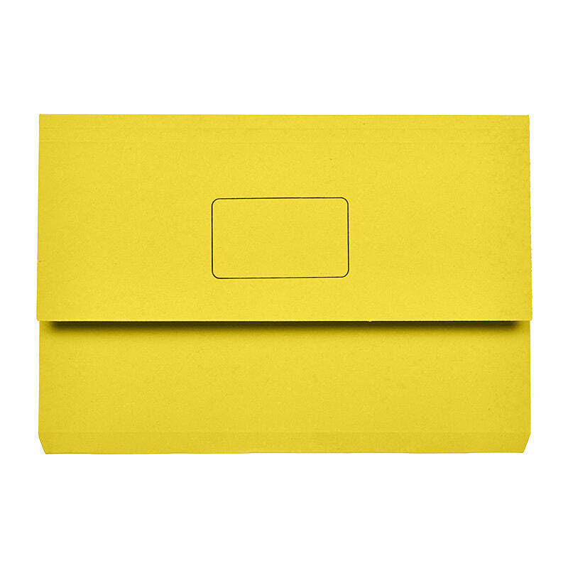 Marbig Slimpick Foolscap Document Wallet - Bright Yellow Marbig