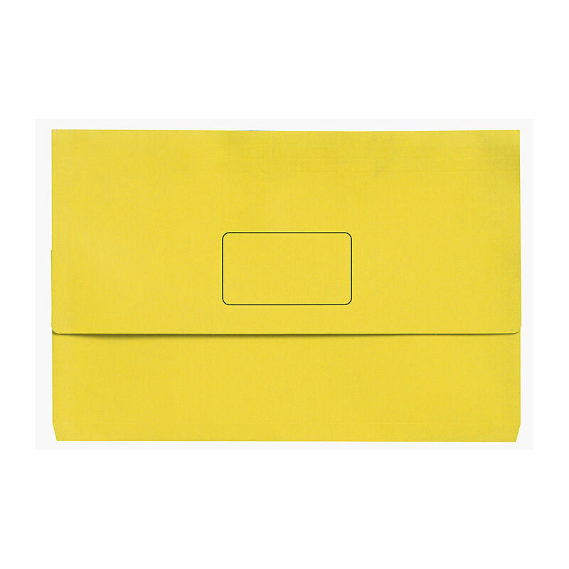 Marbig Bright Yellow Slim Document Wallets - Pack of 10 Marbig