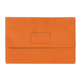 Marbig Slimpick Foolscap Document Wallets - Bright Orange - Pack of 10