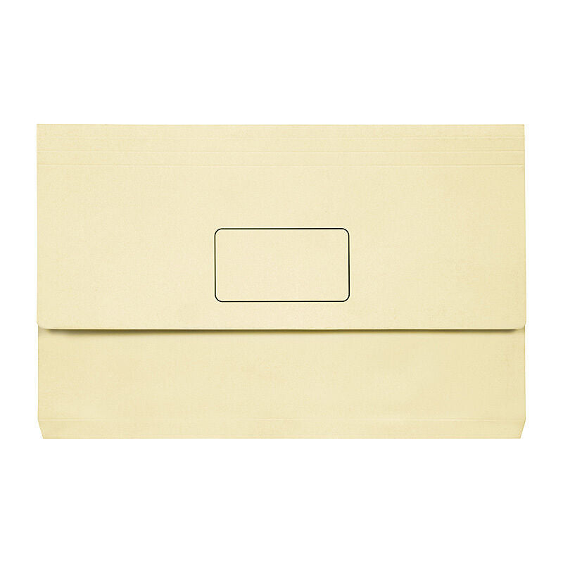 Marbig Slimpick Foolscap Document Wallets - Bright Buff (10 Pack) Marbig