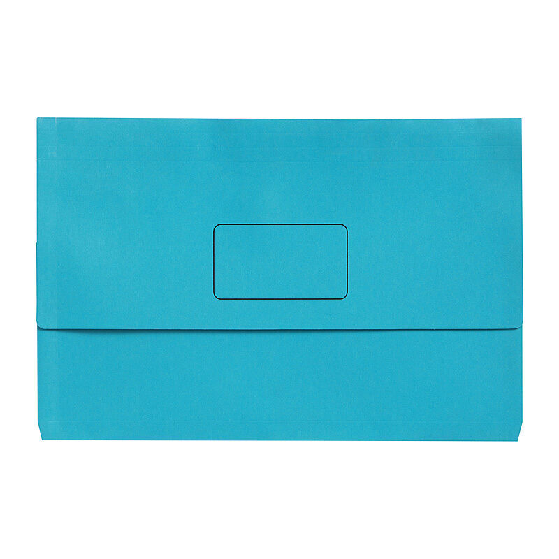 Marbig Slimpick F/C Document Wallets Bright Marine - 10 Pack Marbig