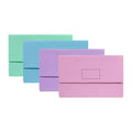 Marbig Slimpick Foolscap Document Wallets - Pastel Assorted 10 Pack Marbig