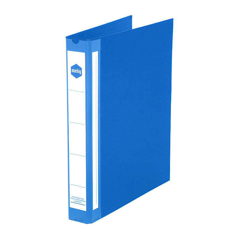 Marbig A4 Blue 4-Ring Binder Deluxe 25mm - Durable PE Marbig