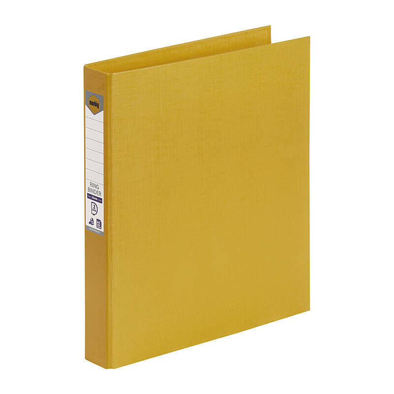 Marbig A4 Yellow 2-Ring Binder | 25mm Durable Filing Marbig