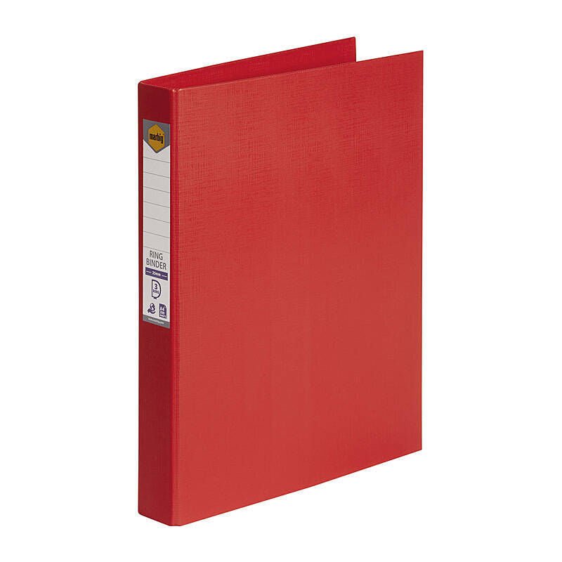 Marbig A4 Red Ring Binder 25mm 3D Rings Marbig
