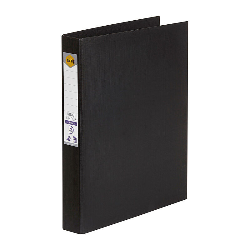 Marbig A4 Black 4D Ring Binder - 25mm Capacity Marbig