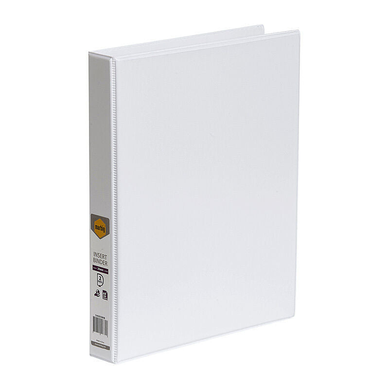 Marbig A4 Clearview Insert Binder - 25mm 2D White Marbig
