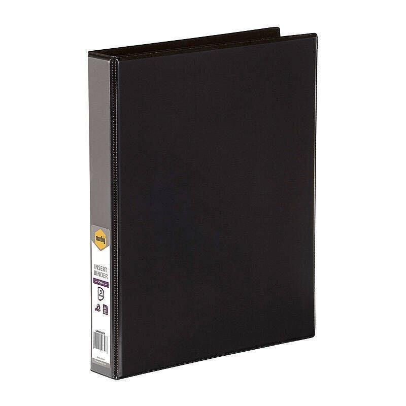 Marbig A4 Clearview Insert Binder 25mm 3D Ring - Black Marbig
