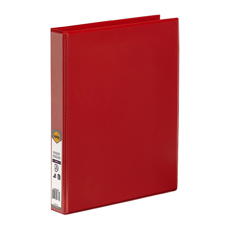 Marbig A4 Clearview Insert Binder - 25mm 3D Rings, Red Marbig