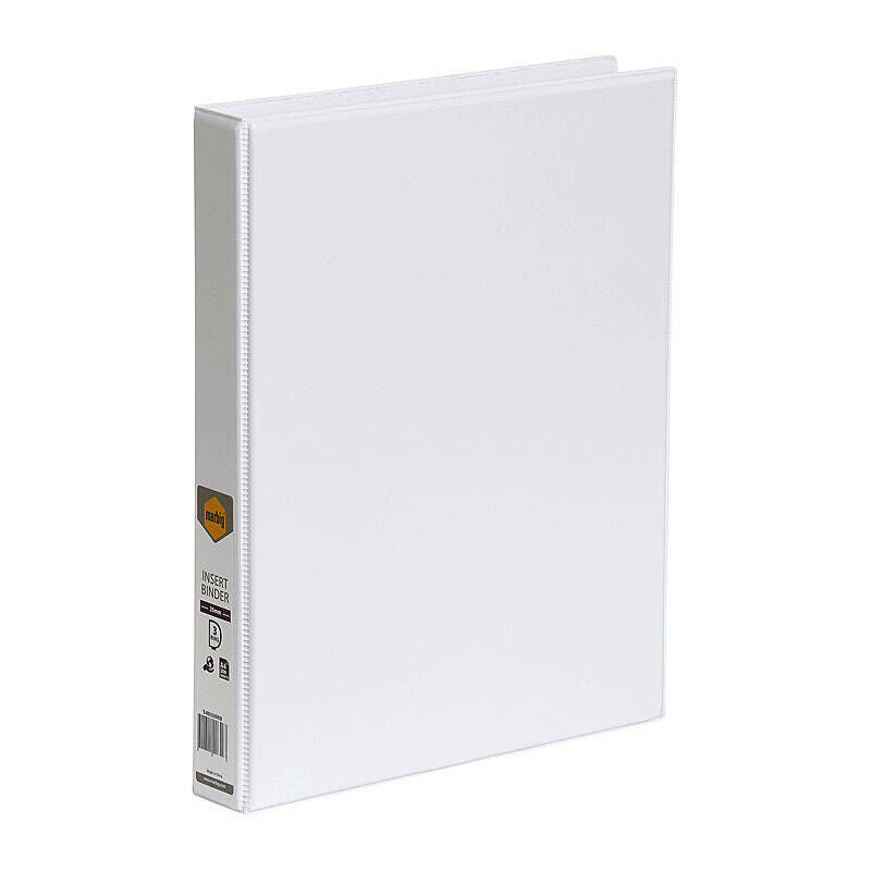 Marbig A4 Clearview Insert Binder 25mm D-Ring White Marbig
