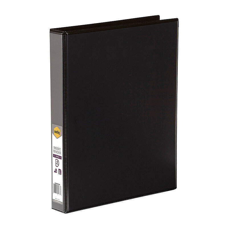 Marbig A4 Clearview Insert 4D Ring Binder 25mm Black Marbig