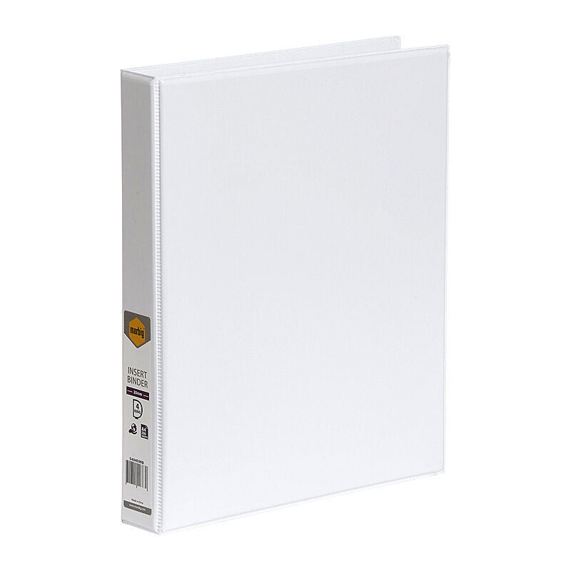 Marbig A4 Clearview Insert Binder 25mm 4D Rings White Marbig