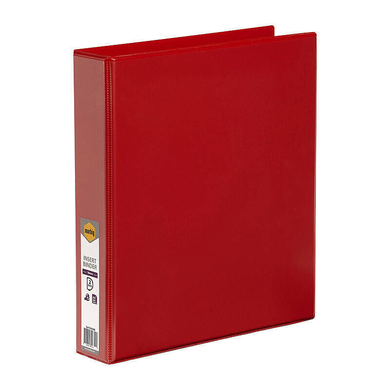 Marbig A4 38mm Red Clearview Insert Ring Binder 2D Marbig