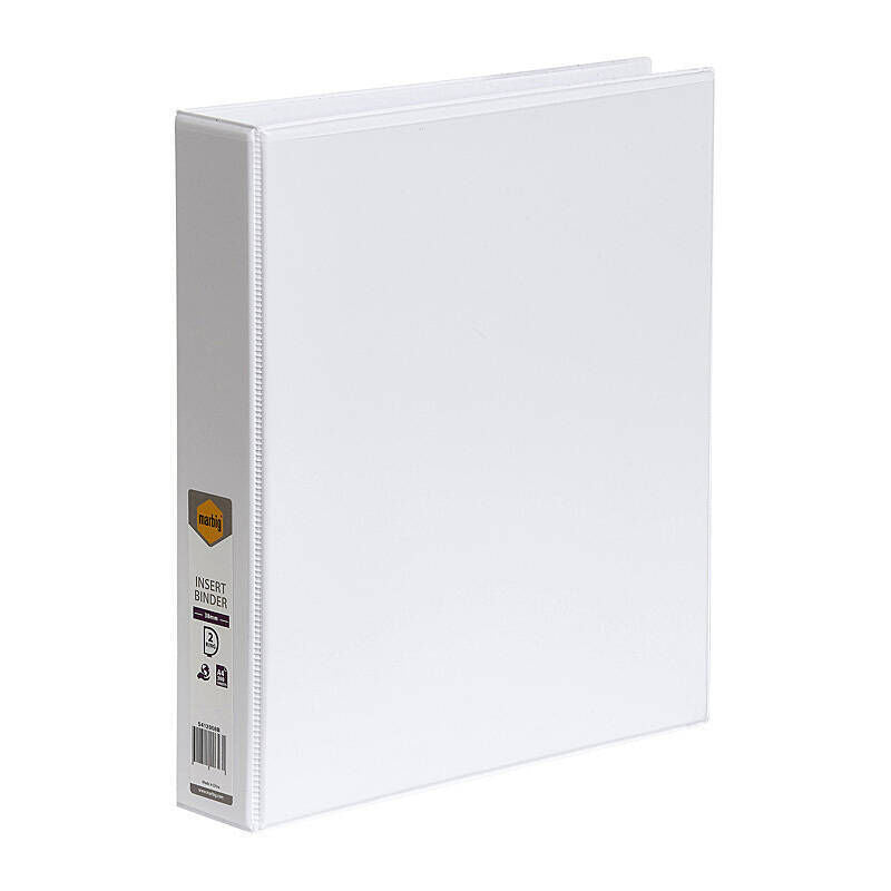 Marbig A4 White Clearview Insert Binder - 38mm 2D Rings Marbig